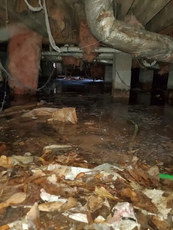 Crawl space flood assessment for Commercial Water Damage Restoration in West Deer
